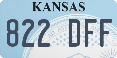 KS license plate 822DFF