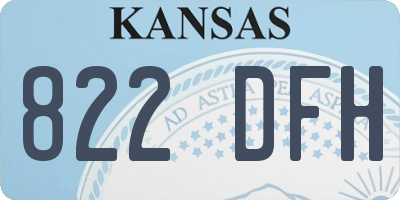 KS license plate 822DFH