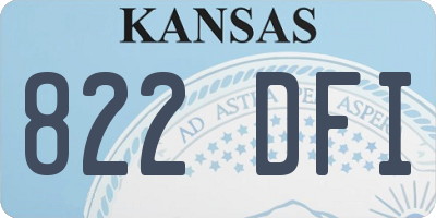 KS license plate 822DFI