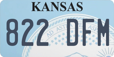 KS license plate 822DFM