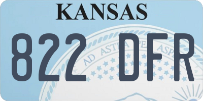 KS license plate 822DFR