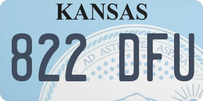 KS license plate 822DFU