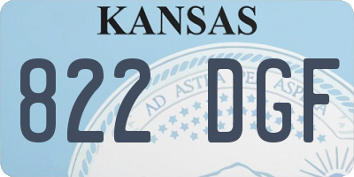 KS license plate 822DGF