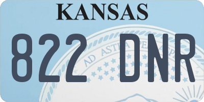 KS license plate 822DNR