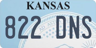 KS license plate 822DNS