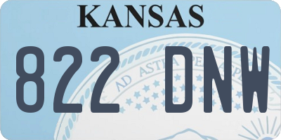 KS license plate 822DNW