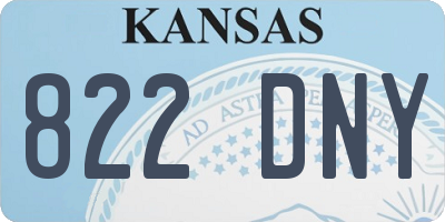 KS license plate 822DNY