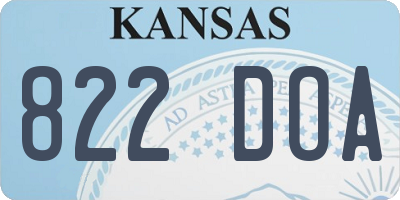KS license plate 822DOA