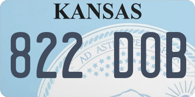 KS license plate 822DOB