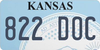 KS license plate 822DOC