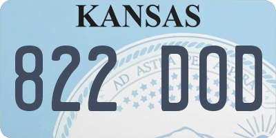KS license plate 822DOD