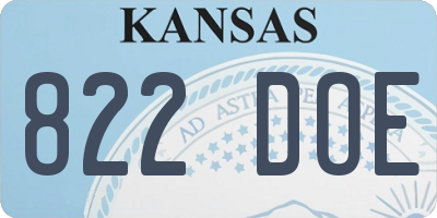 KS license plate 822DOE