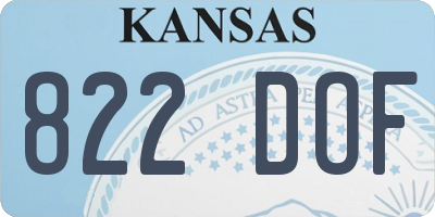KS license plate 822DOF