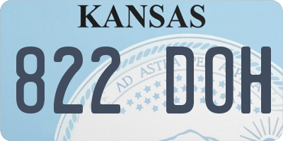 KS license plate 822DOH