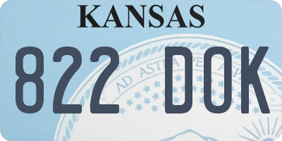 KS license plate 822DOK