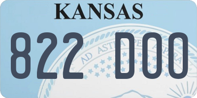 KS license plate 822DOO