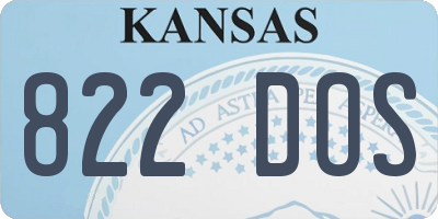 KS license plate 822DOS