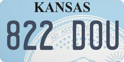 KS license plate 822DOU
