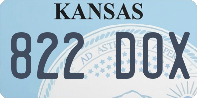 KS license plate 822DOX