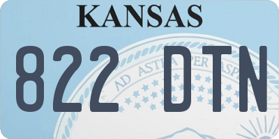 KS license plate 822DTN
