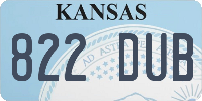 KS license plate 822DUB