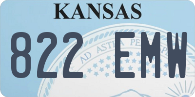 KS license plate 822EMW