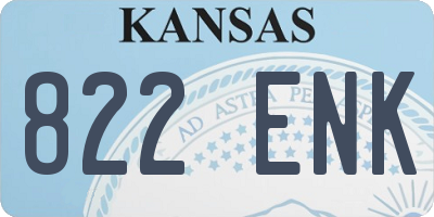 KS license plate 822ENK