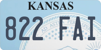 KS license plate 822FAI