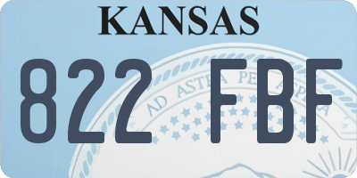 KS license plate 822FBF