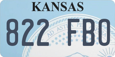 KS license plate 822FBO
