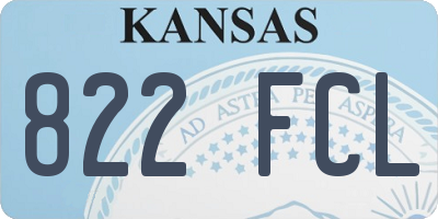 KS license plate 822FCL