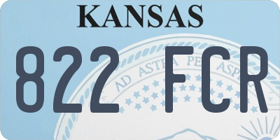 KS license plate 822FCR