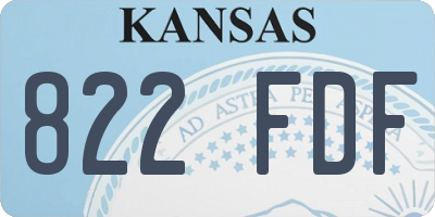 KS license plate 822FDF