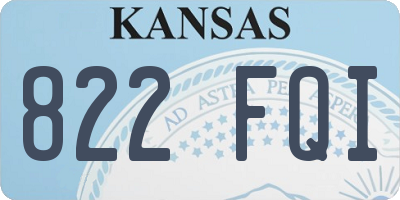 KS license plate 822FQI