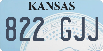 KS license plate 822GJJ