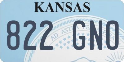 KS license plate 822GNO