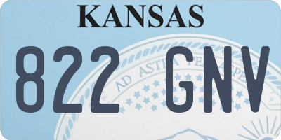 KS license plate 822GNV