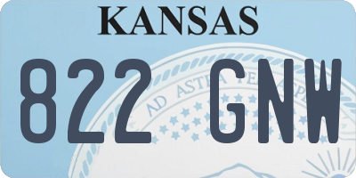 KS license plate 822GNW