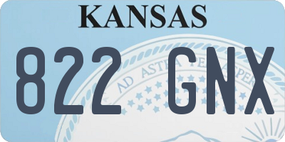 KS license plate 822GNX