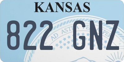 KS license plate 822GNZ