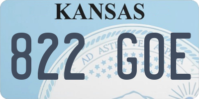 KS license plate 822GOE