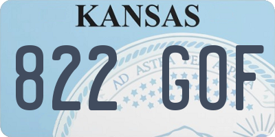 KS license plate 822GOF