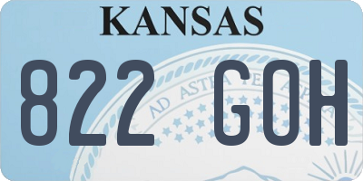 KS license plate 822GOH