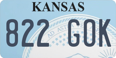 KS license plate 822GOK