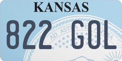 KS license plate 822GOL