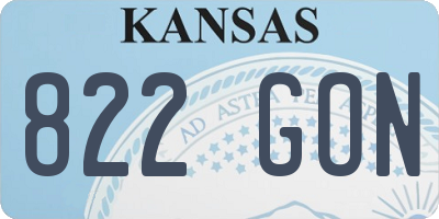 KS license plate 822GON