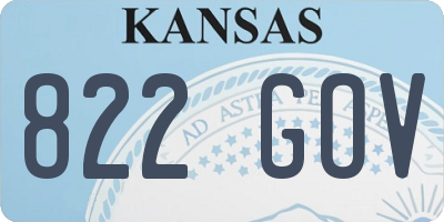 KS license plate 822GOV