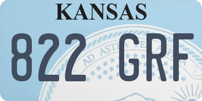 KS license plate 822GRF