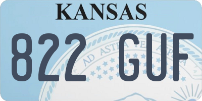 KS license plate 822GUF
