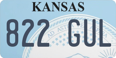 KS license plate 822GUL